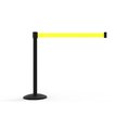 Banner Stakes QLine Retractable Belt Barrier, Black Post, Blank Yellow Belt AL6104B